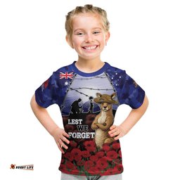 ANZAC Day Kid T Shirt Lest We Forget DT05