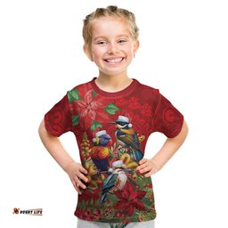 Aussie Native Bird Kid T Shirt Aboriginal Inspired Christmas LT9