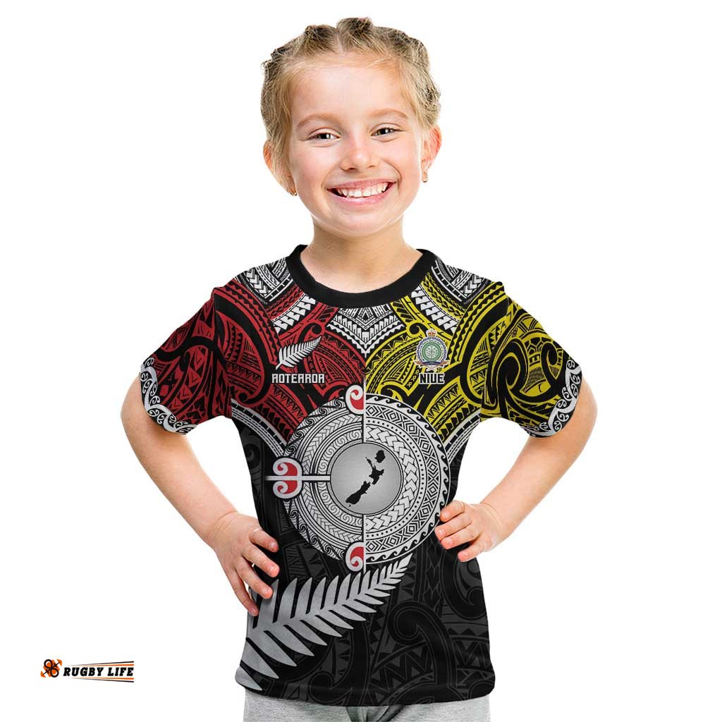 Aotearoa and Niue Mo Te Tiriti Kid T Shirt New Zealand Honour The Treaty Ake!Ake!Ake! LT9