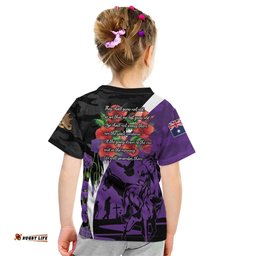 Australia ANZAC Day Kid T Shirt Animals of War - Lest We Forget LT7