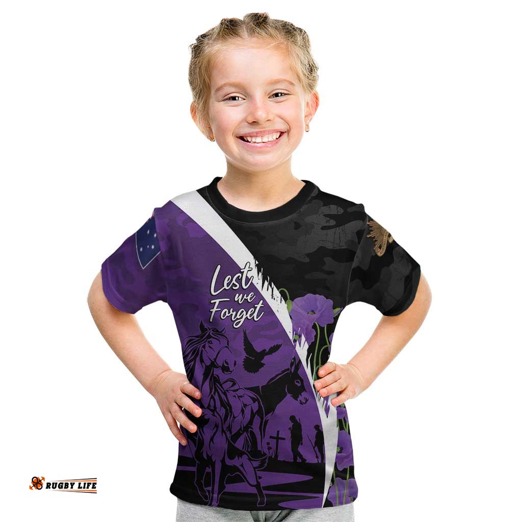 Australia ANZAC Day Kid T Shirt Animals of War - Lest We Forget LT7