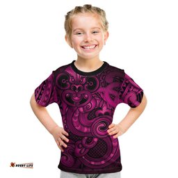 Aotearoa Maori Hei Tiki Kid T Shirt Mawhero Kowhaiwhai Puhoro Motif LT9
