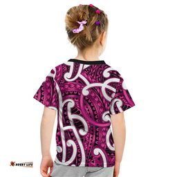 Aotearoa Maori Kowhaiwhai Kid T Shirt Mawhero Puhoro and Patiki LT9
