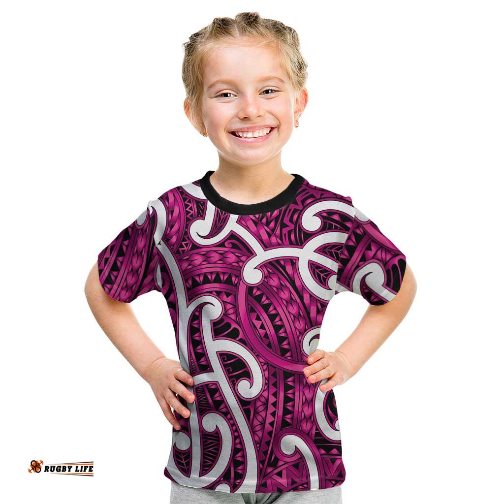 Aotearoa Maori Kowhaiwhai Kid T Shirt Mawhero Puhoro and Patiki LT9