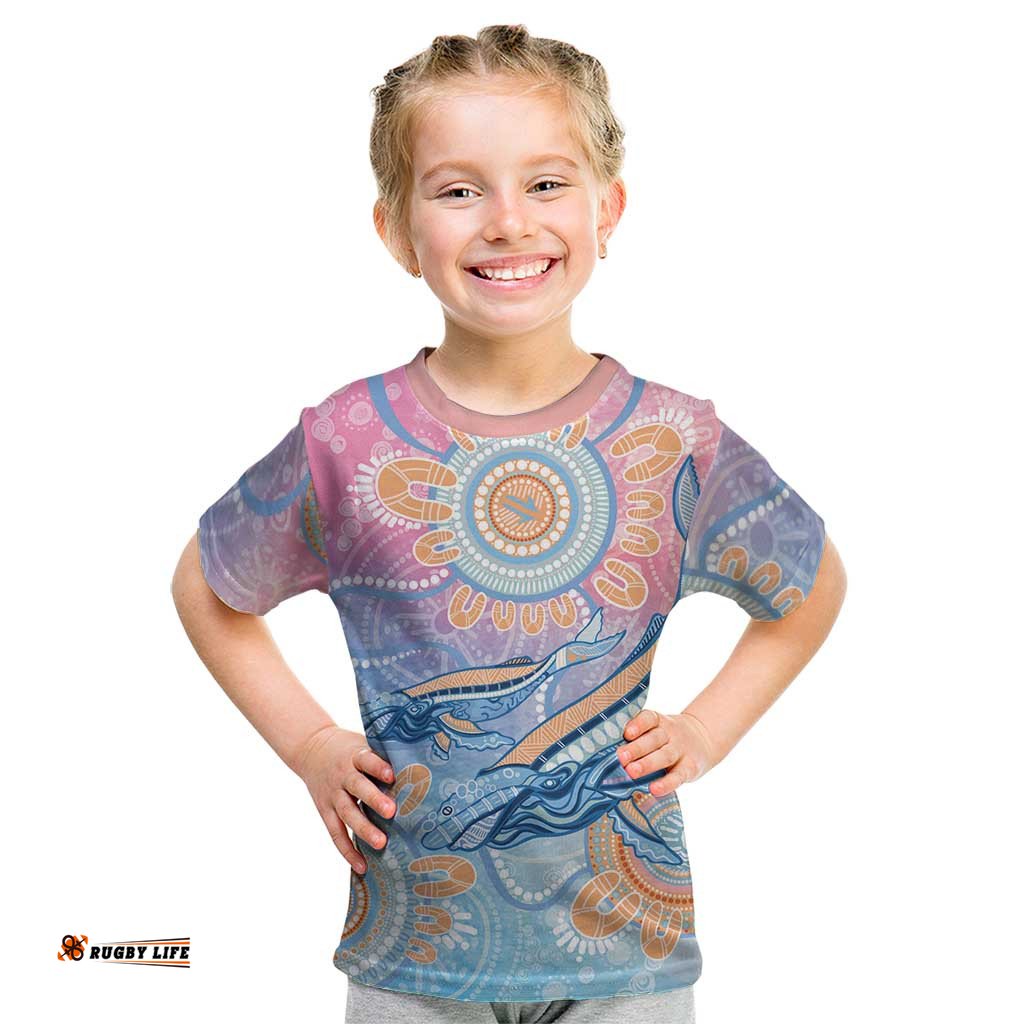 Aussie NAIDOC Week Pastel Kid T Shirt Dreaming Whales LT7