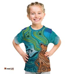 Aussie Aurora Borealis Aboriginal Art Kid T Shirt LT7
