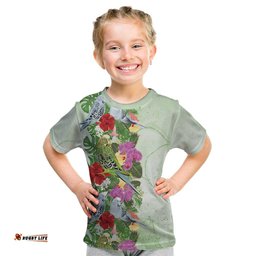 Aussie Budgies Blue And Green Tropical Birds Kid T Shirt LT9