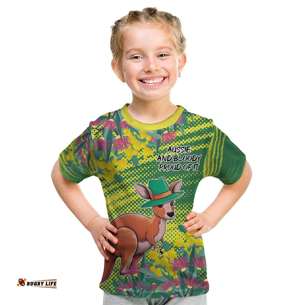 Aussie and Bloody Proud of It Kid T Shirt Happy Australia Day LT9