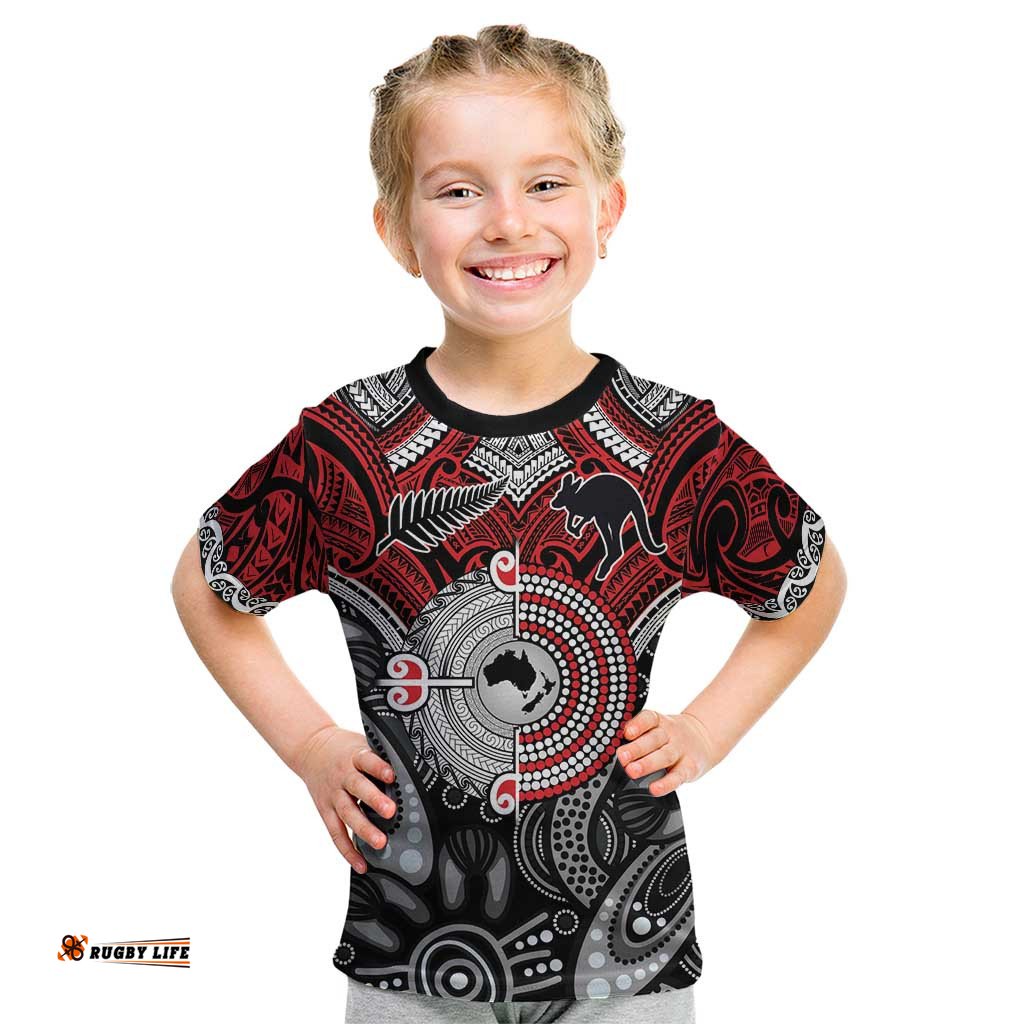 Aotearoa and Australia Kid T Shirt New Zealand Honour The Treaty Ake!Ake!Ake! LT9
