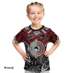Aotearoa and Australia Kid T Shirt New Zealand Honour The Treaty Ake!Ake!Ake! LT9