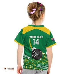 Custom Bowls Australia Kid T Shirt Aussie Kangaroo Aboriginal Art LT14