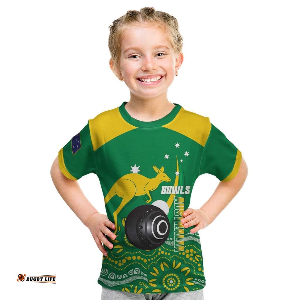 Custom Bowls Australia Kid T Shirt Aussie Kangaroo Aboriginal Art LT14