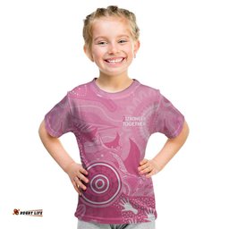 Australia Breast Cancer Awareness Kid T Shirt Pink Ribbon Manta Ray Aboriginal Art LT14
