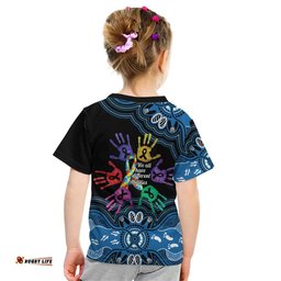 Autism Awareness Australia Indigenous Kid T Shirt We All Have Different Abilities LT14