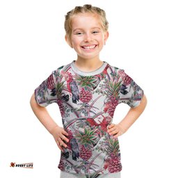 Australia Pink Galah Kid T Shirt Rose-breasted Cockatoo Pineapple Seamless Vibes LT14