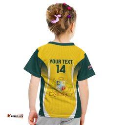 Custom Australia Cricket Kid T Shirt Go Champions Aussie LT14