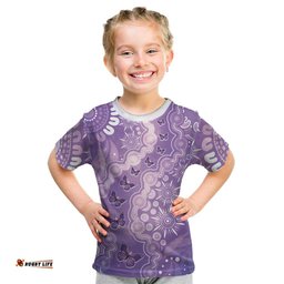 Australia Epilepsy Awareness Kid T Shirt Purple Butterflies Aboriginal LT05