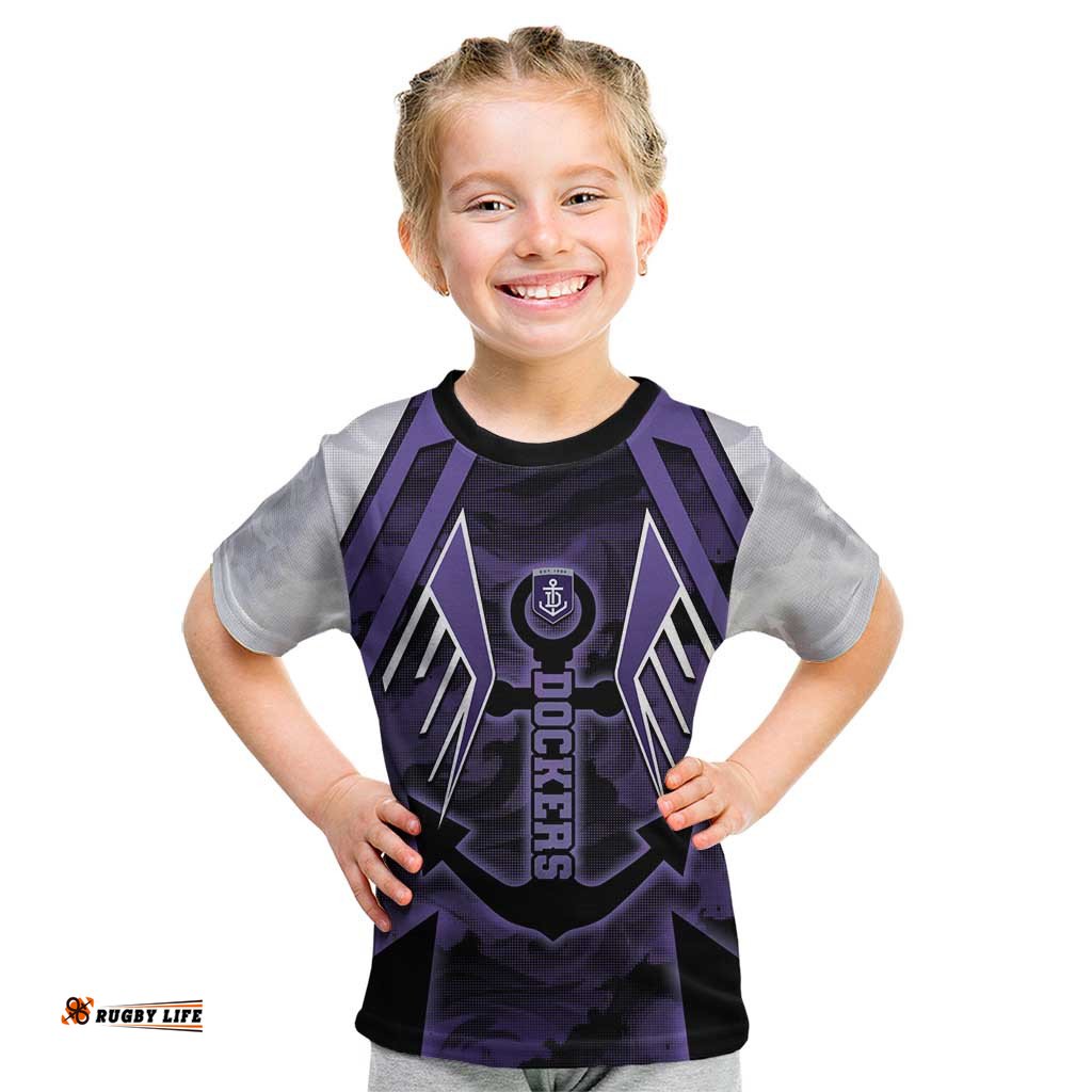 Custom Fremantle Football Kid T Shirt Dockers Anchor Sporty Style DT05