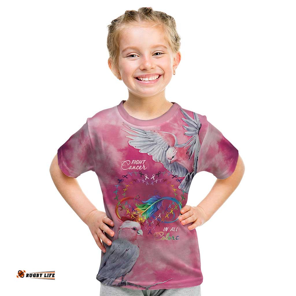 Australia Fight Cancer In All Colors Kid T Shirt Galah Pink Tie Dye LT7