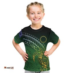 Cook Islands Rugby Kuki Avaiki Kid T Shirt Tribal Turtle LT7