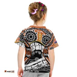 Australian Northern Territory Kid T Shirt Aboriginal with Sturt's Desert Rose LT9