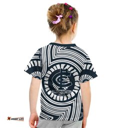 Carlton Football Club Kid T Shirt Indigenous Monochrome Dot Art Mascot Style TS04