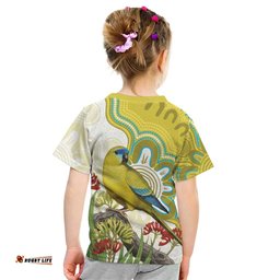 Australia Rock Parrot Kid T Shirt Kangaroo Paws Indigenous Art LT14