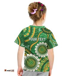 Bowls Australia Custom Kid T Shirt Aboriginal Art National Color LT14