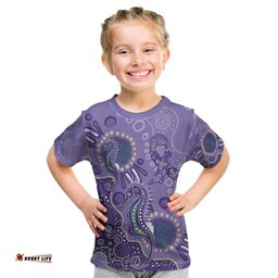 Australia Epilepsy Awareness Kid T Shirt Aboriginal Purple Ribbon with Seahorse LT7