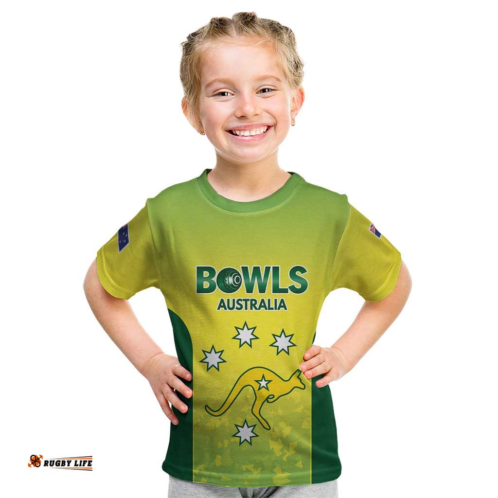 Australian Kangaroo Lawn Bowls Custom Kid T Shirt Aussie Minimalist Style LT9