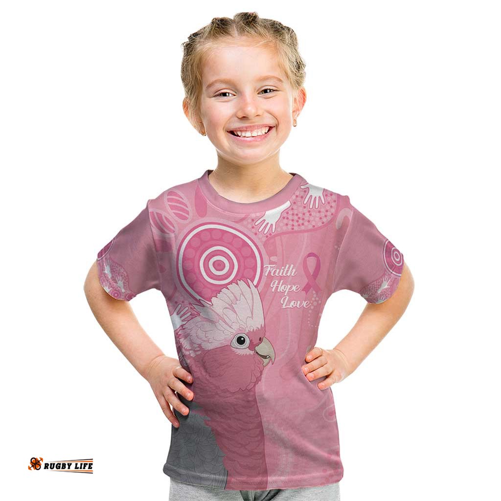 Australia Breast Cancer Awareness Kid T Shirt Galah Faith Hope Love Pink Month LT14