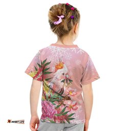 Australia Christmas Pink Cockatoo with Banksia Kid T Shirt Coral Pink LT7