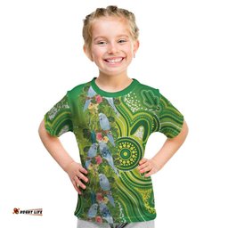 Budgerigar Australia Kid T Shirt Aussie Common Parakeet Indigenous Art LT14