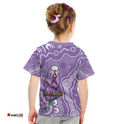 Australia Epilepsy Awareness Kid T Shirt Purple Budgerigar Plumeria Aboriginal LT14