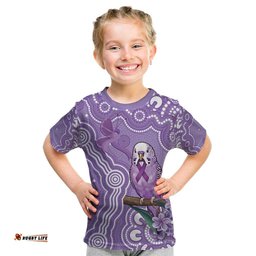Australia Epilepsy Awareness Kid T Shirt Purple Budgerigar Plumeria Aboriginal LT14