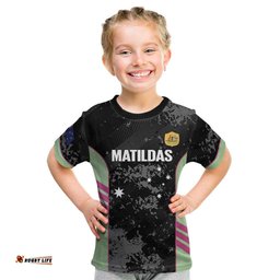 Custom Australia Matildas 2026 Kid T Shirt Come On Aussie Grunge Style LT14