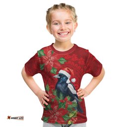 Australian Magpie Kid T Shirt Aboriginal Inspired Christmas LT9
