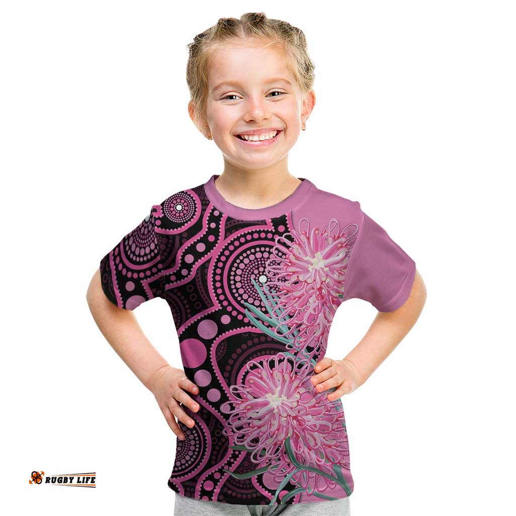 Australia Grevillea Kid T Shirt Aussie Native Spider Flower Indigenous Art LT14