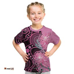 Australia Grevillea Kid T Shirt Aussie Native Spider Flower Indigenous Art LT14