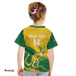 Custom Australia Soccer Kid T Shirt 2025 Go Matildas Marble Grunge Style LT14