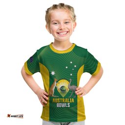 Custom Bowls Australia Kid T Shirt National Color Curve Sporty LT14