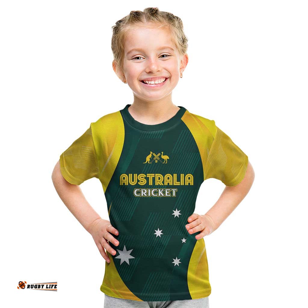 Australia Cricket Custom Kid T Shirt GO Aussie - Modern Motif LT7