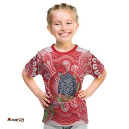 Australia Gang-gang Cockatoo Christmas Kid T Shirt Eucalyptus Blossoms Aboriginal Merry Xmas LT14