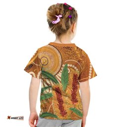 Australia Bottlebrush Kid T Shirt Callistemon Aussie Native Flowers Indigenous Art LT14