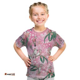 Australia Galah Aboriginal Kid T Shirt Breast Cancer Awareness LT7