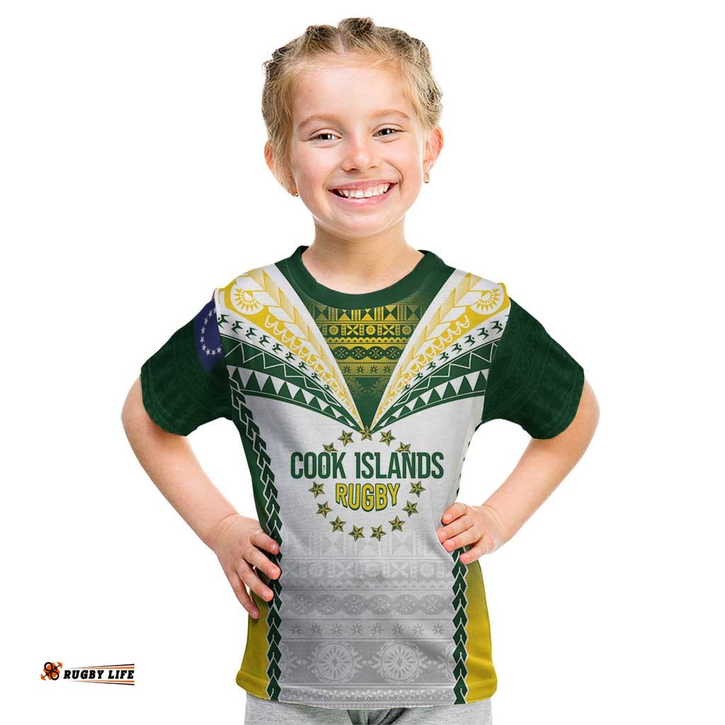 Cook Islands Rugby Custom Kid T Shirt Kuki's Aitu Champions LT7