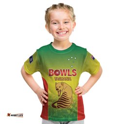 Australian Tasmania Lawn Bowls Custom Kid T Shirt Aussie Minimalist Style LT9