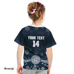 Custom Carlton Football Kid T Shirt Go Blues Aboriginal Art LT14