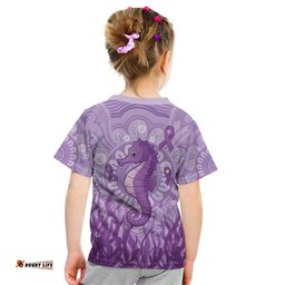 Australia Epilepsy Awareness Kid T Shirt Seahorse Think Purple Ribbon Aboriginal LT14
