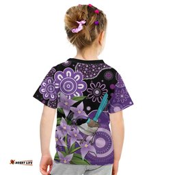 Australia Epilepsy Awareness Kid T Shirt Purple-crowned Fairywren Boronia Aboriginal LT14